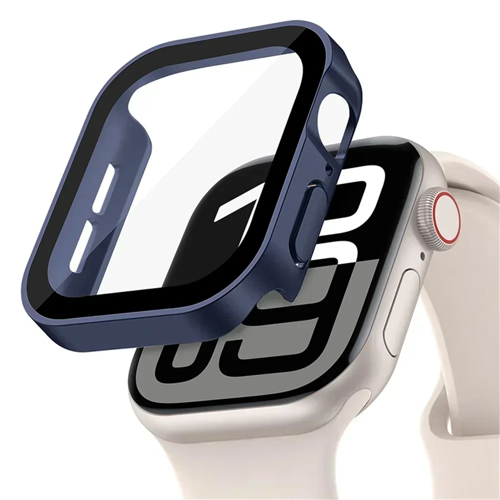 Protective Bumper Case with Built-in Tempered Glass for Apple Watch