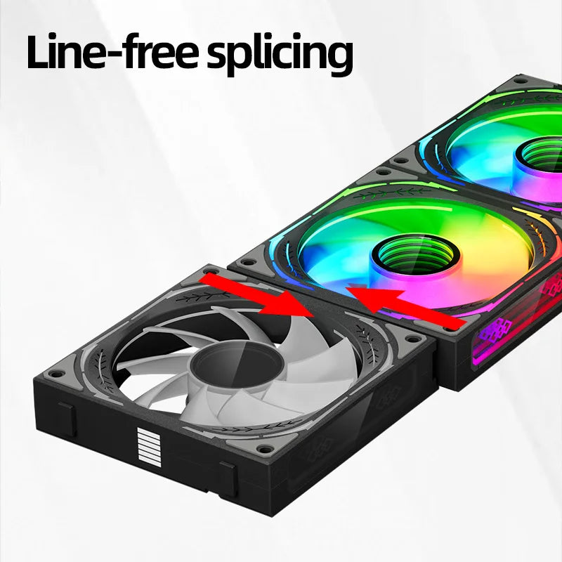 Teucer JM-3 120mm 3-in-1 Magic Wire-Free Splicing PWM ARGB PC Case Fan
