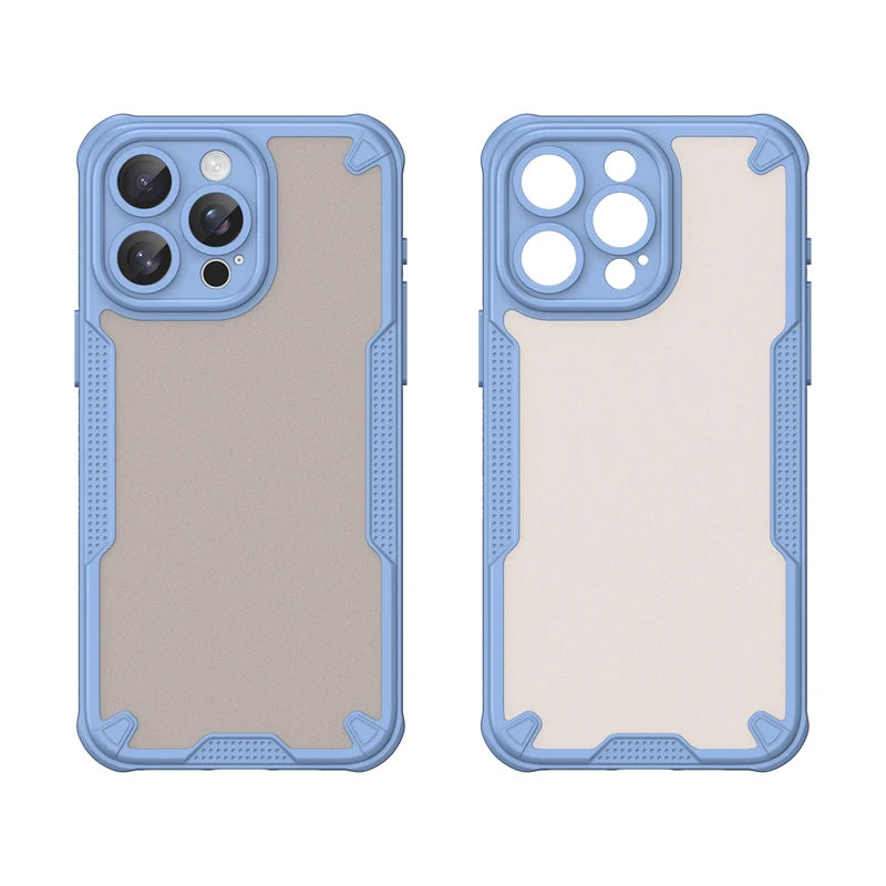 iPhone 15 Series Scratch-Proof Hard PC + Soft TPU Border Translucent Matte Case