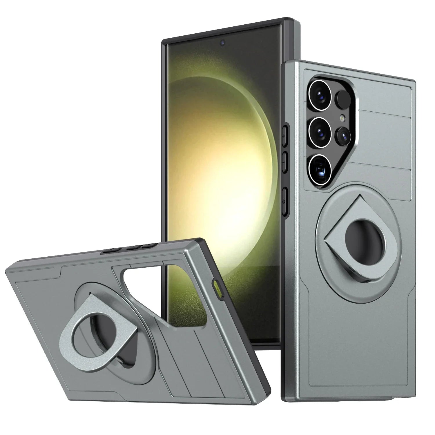 Shockproof Armor Phone Magnetic Case with Ring Kickstand for Galaxy S25 Series