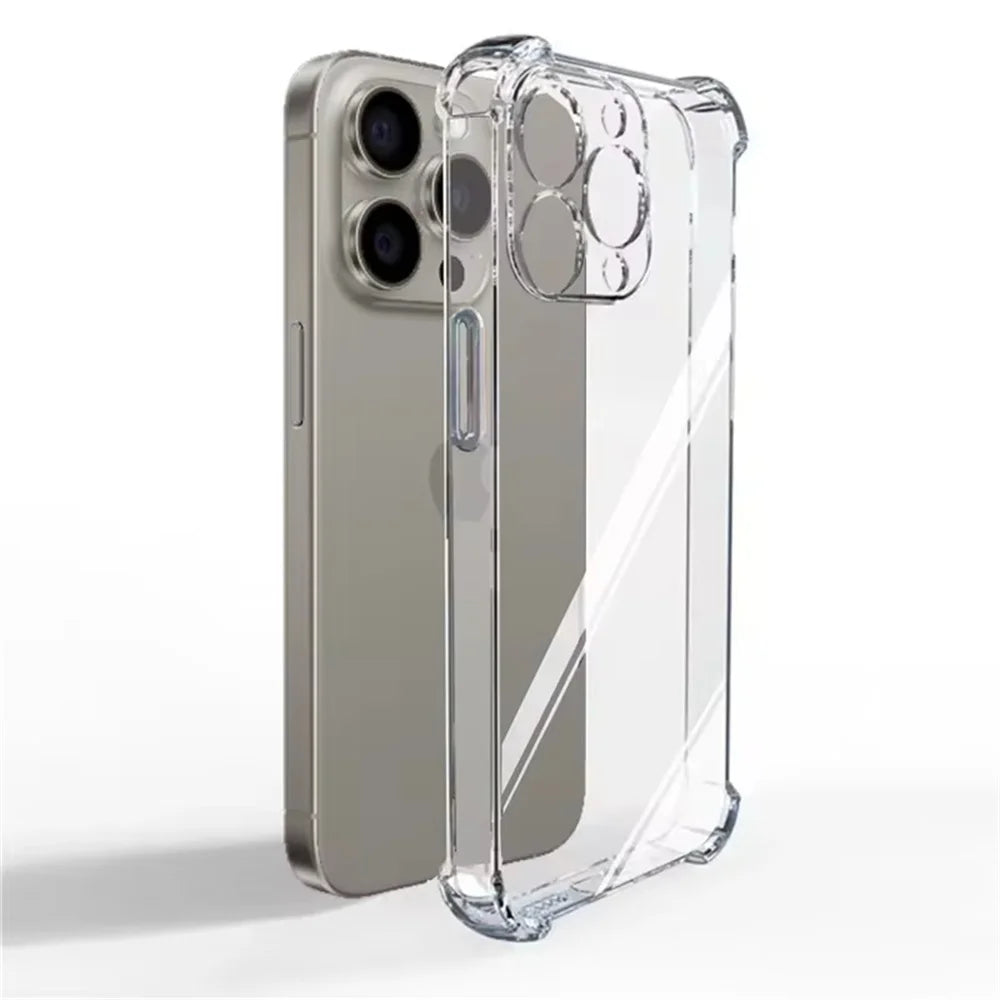 Crystal Clear Shockproof Silicone Case for iPhone 16 Series