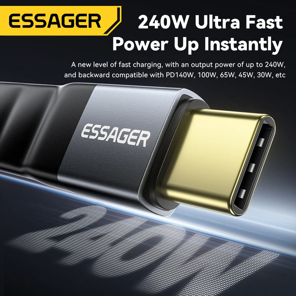Essager 240W USB4 Type-C Cable with 40Gbps Data and 8K Video Support