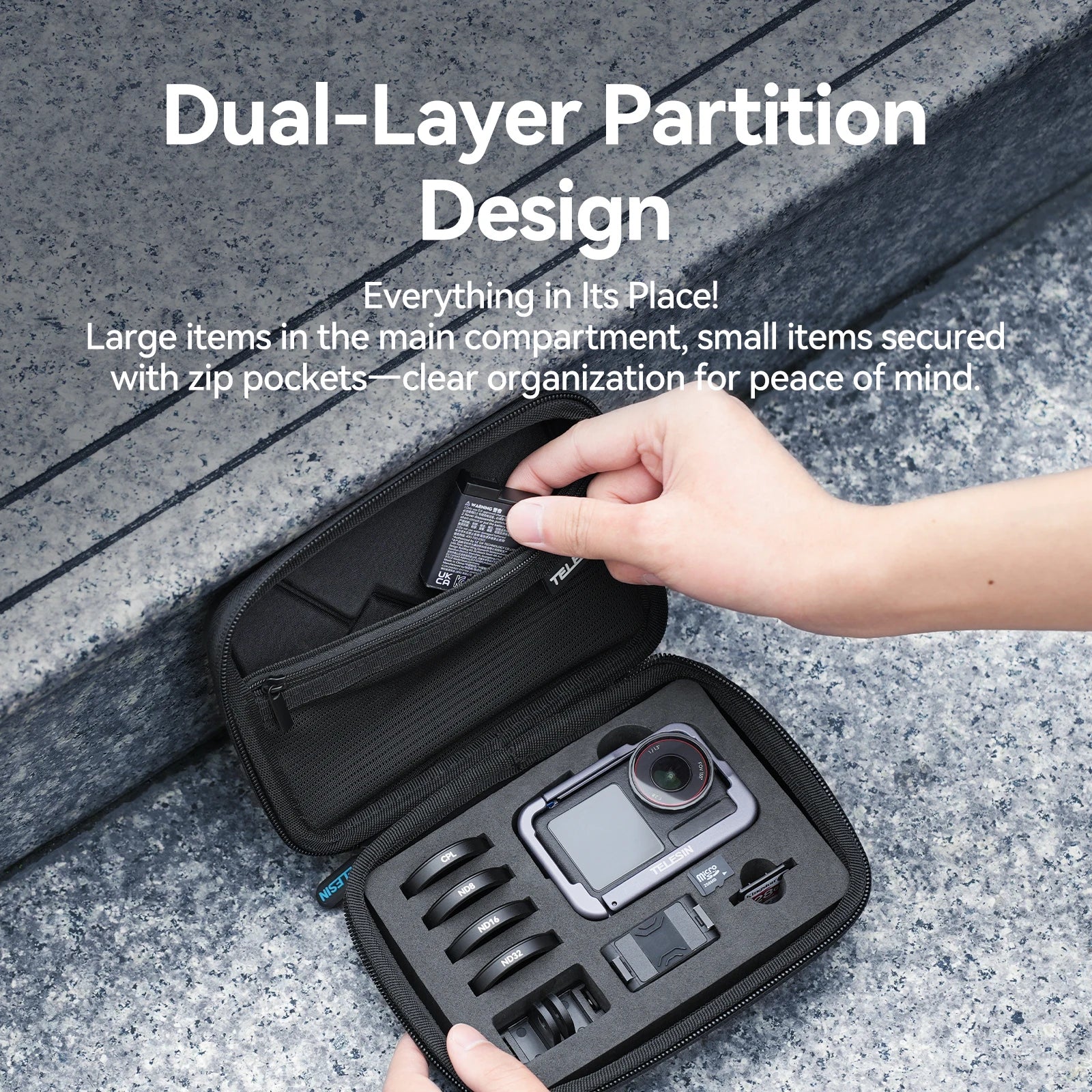 TELESIN Waterproof Carrying Bag for DJI Osmo Action 5 Pro