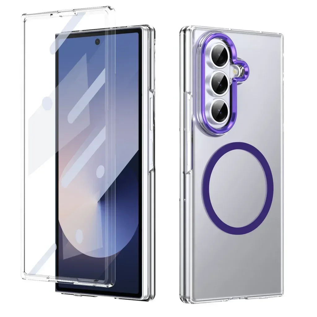 Samsung Galaxy Z Fold 7 Protective Magnetic Case with HD Glass Front Film