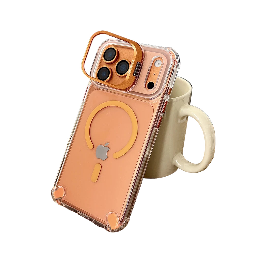 Slim Clear MagSafe Protective Case with Metal Stand for iPhone 17 Series
