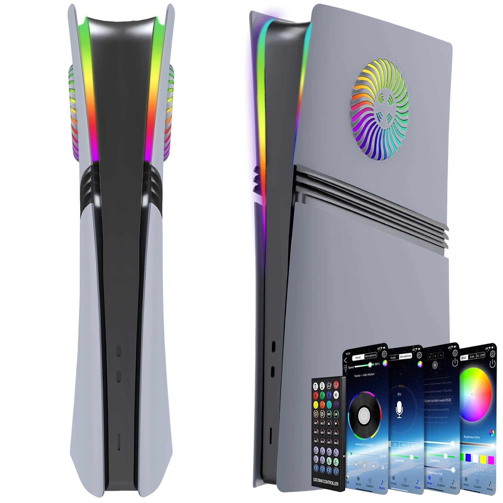 30th Anniversary Gray Faceplates with RGB LED for PlayStation 5 Pro Digital Edition