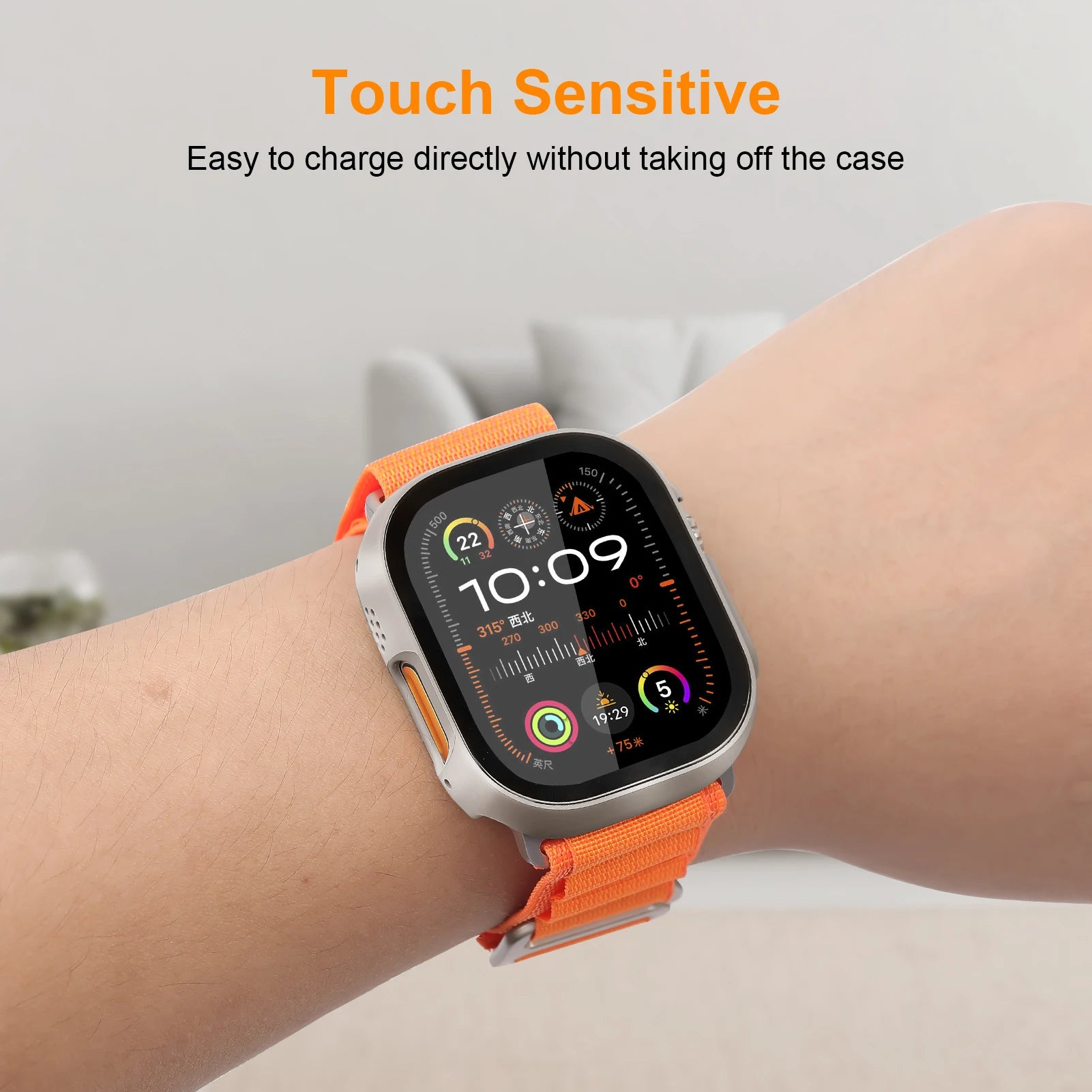 Tempered Glass and Anti-Spy Screen Protector Case for Apple Watch