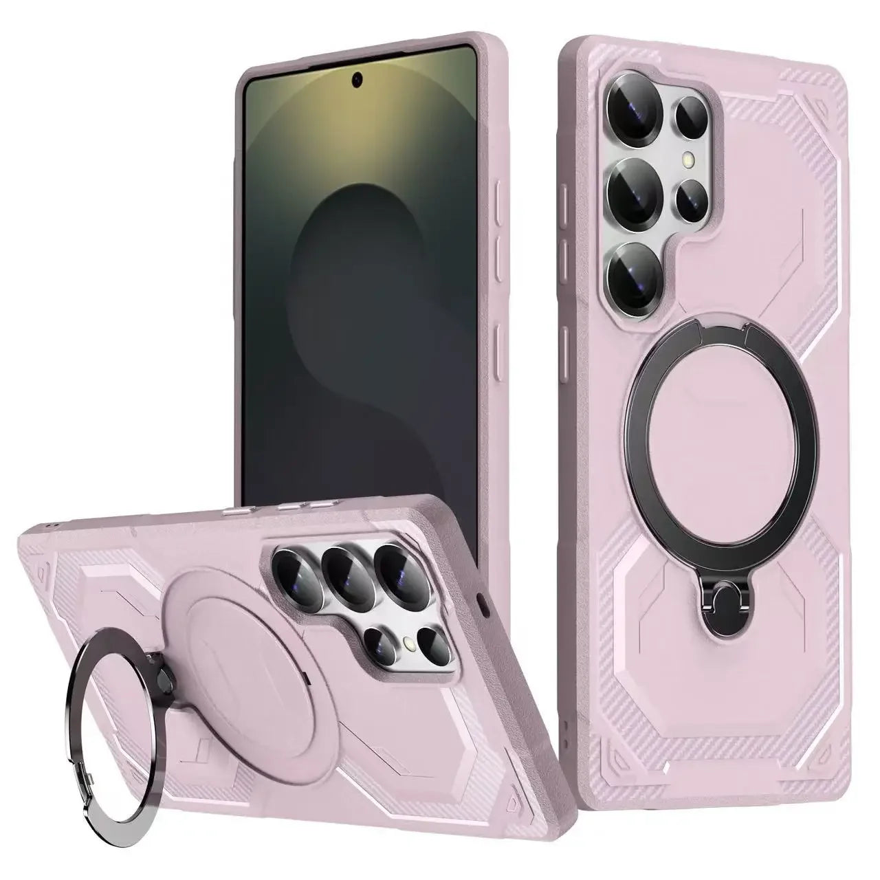 Samsung Galaxy S25 Series Protective Magnetic Case with Rotating Stand