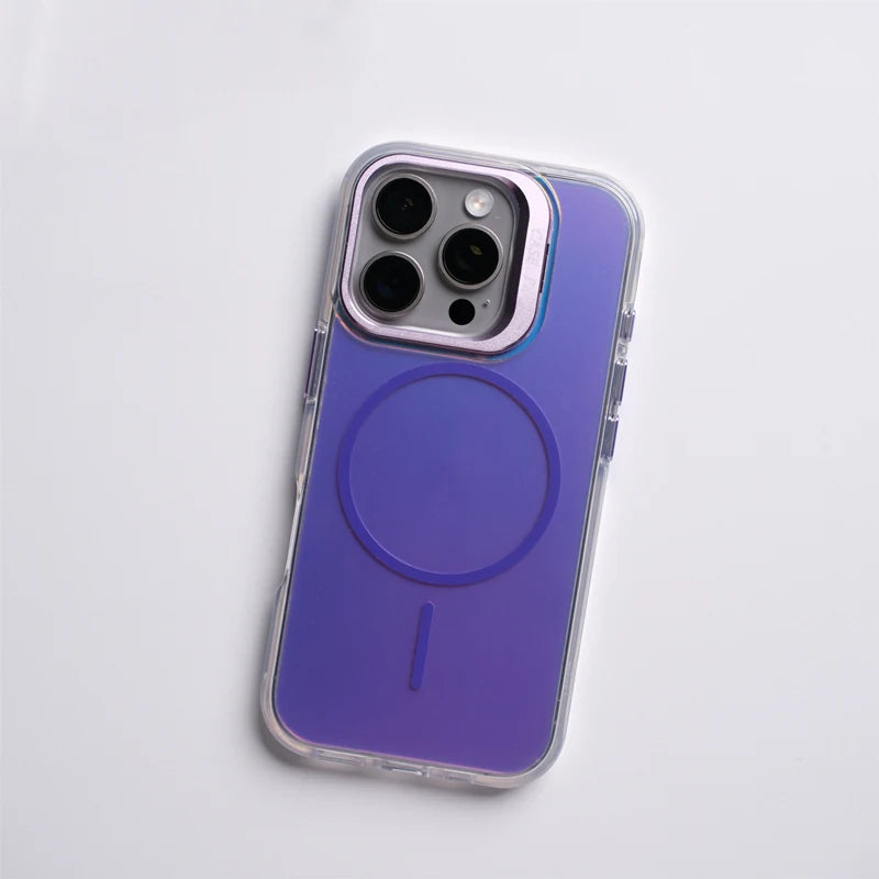 Gradient Laser MagSafe PC Case with Alloy Lens Protector for iPhone 16 Series