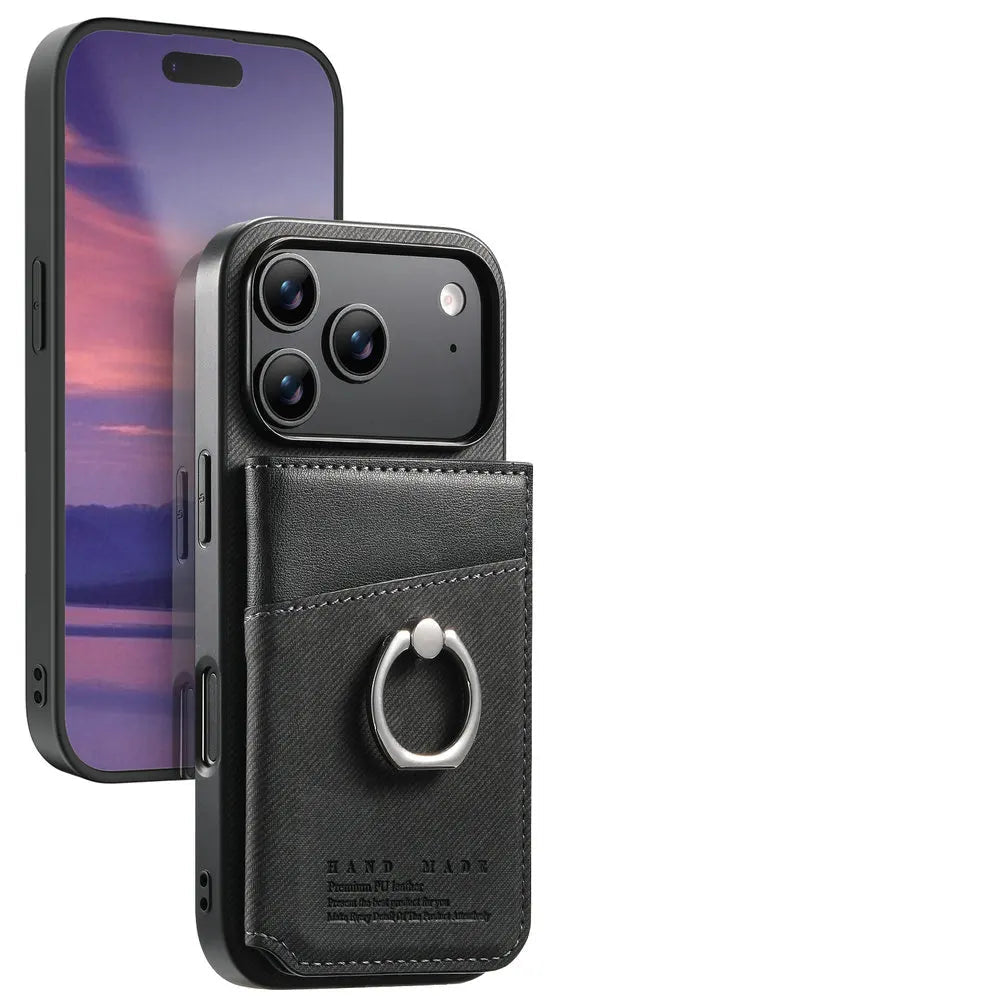 Protective Leather Wallet Case with Card Holder for iPhone 17 Series