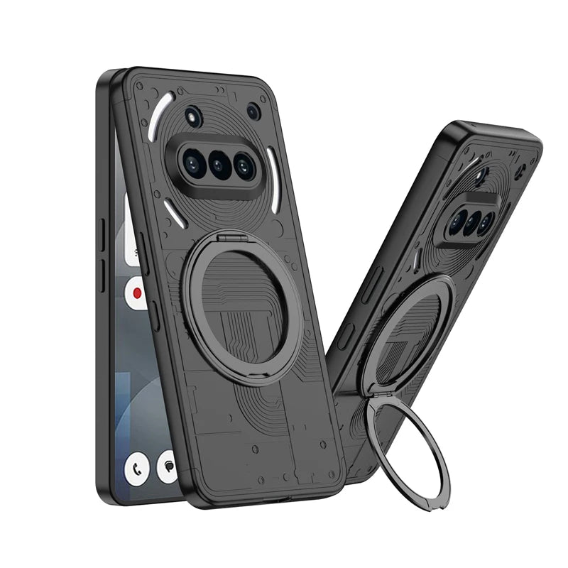 Shockproof Hard PC Case with 360-Degree Rotating Ring for Nothing Phone 3a / 3a Pro