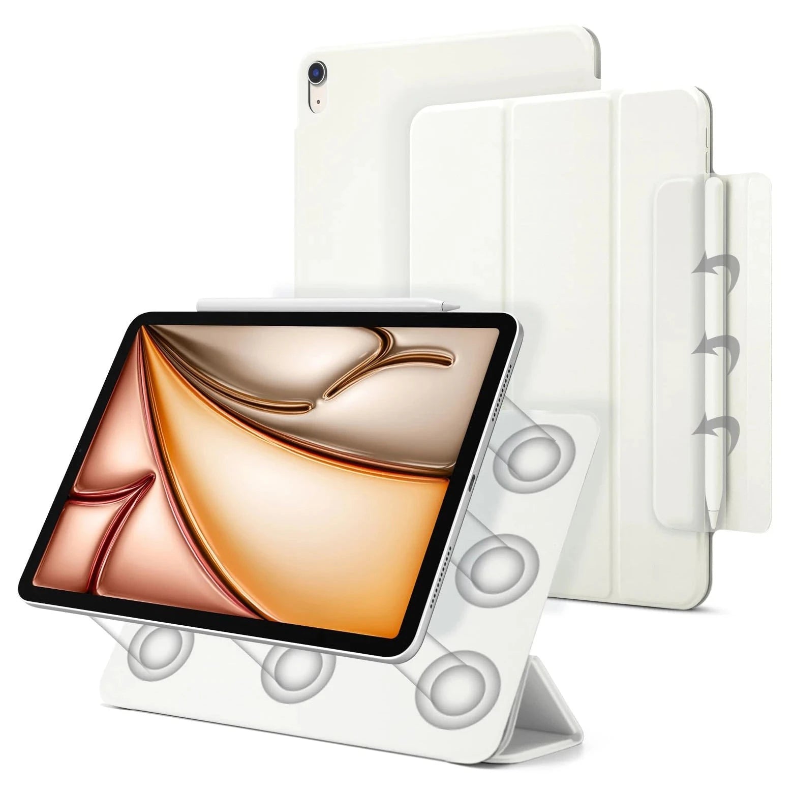 Powerful Magnetic Attachment Slim Trifold Stand Case for iPad Air 13" (2024)