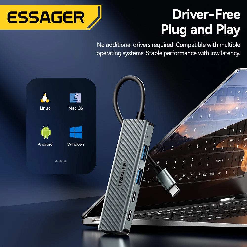 Essager 4-Port USB-C to USB 3.2 Hub
