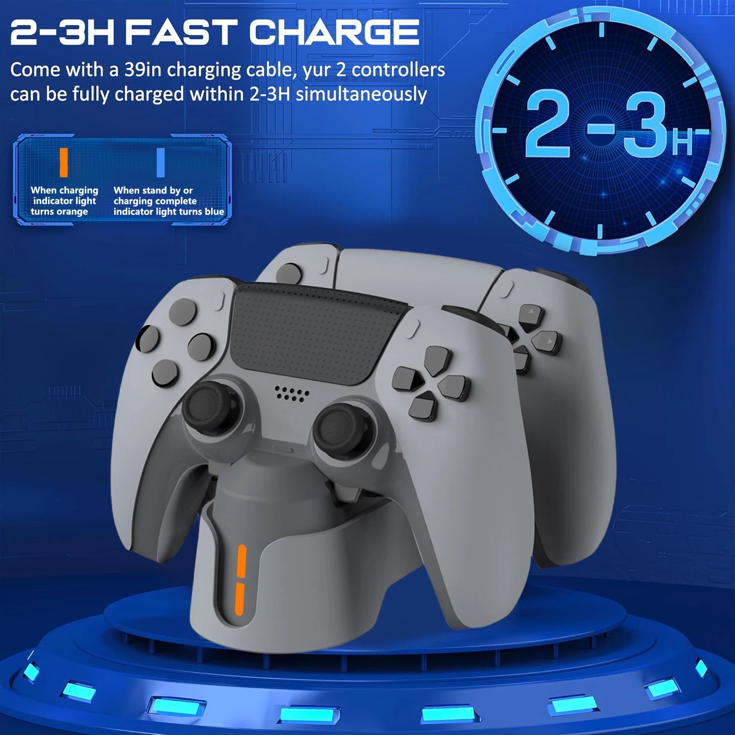 Dual Controller Charging Station for PS5 DualSense & Edge Controllers