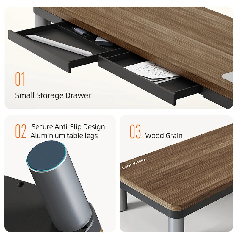 CABLETIME 9-Port USB-C Docking Monitor Stand