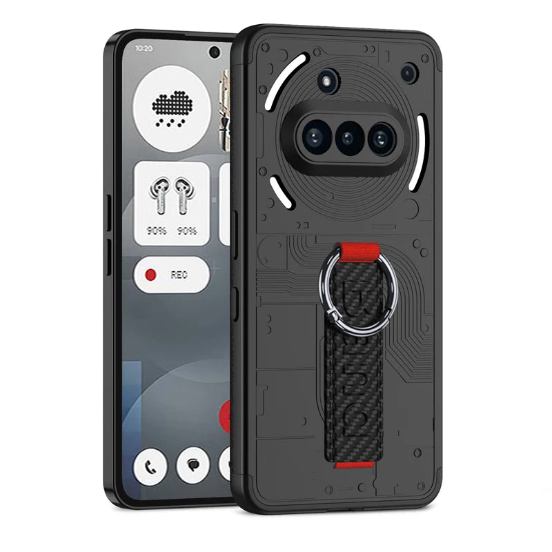 Nothing Phone 3a Hard PC Case with Finger Ring & Elastic Wrist Strap