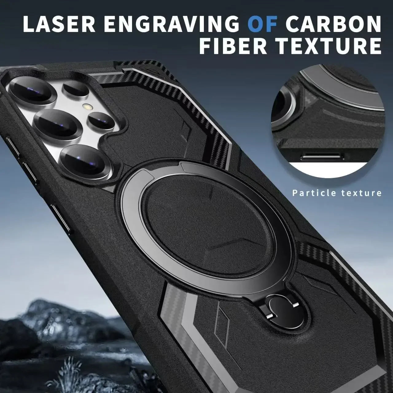 Samsung Galaxy S25 Series Protective Magnetic Case with Rotating Stand