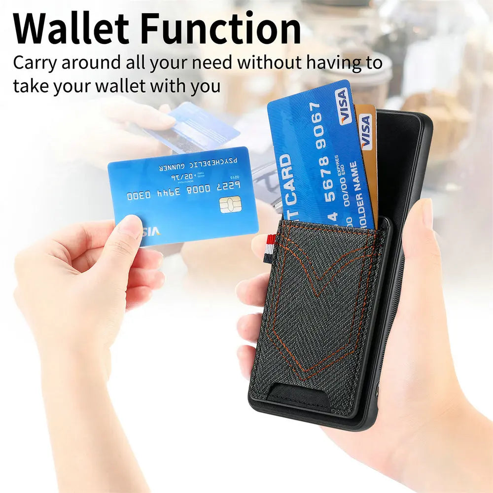 Premium Magnetic Leather Case with Card Holder for Samsung Galaxy S25 Series