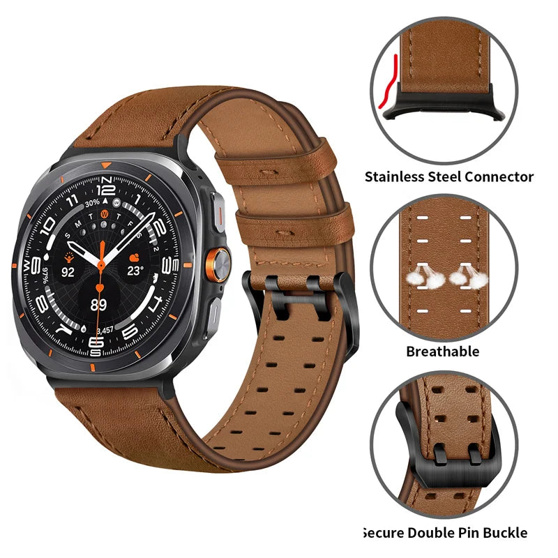 Premium Leather Sport Strap for Samsung Galaxy Watch Ultra & Galaxy Watch Ultra (2025)