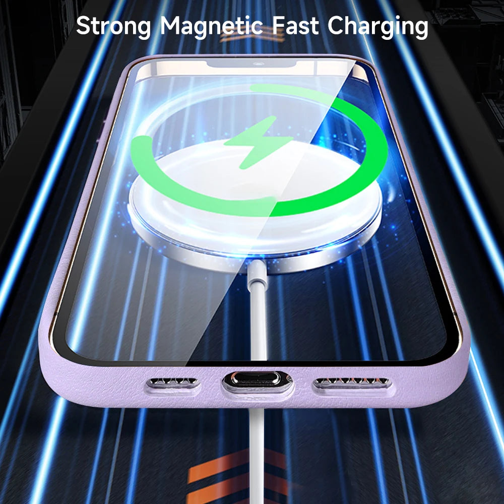 Genuine Nappa Leather MagSafe Case for iPhone 14 Series