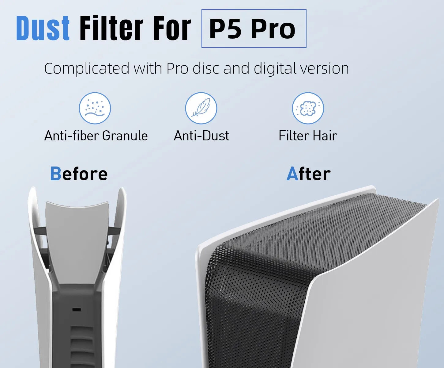 Dust Proof Filter Cover for PlayStation 5 Pro