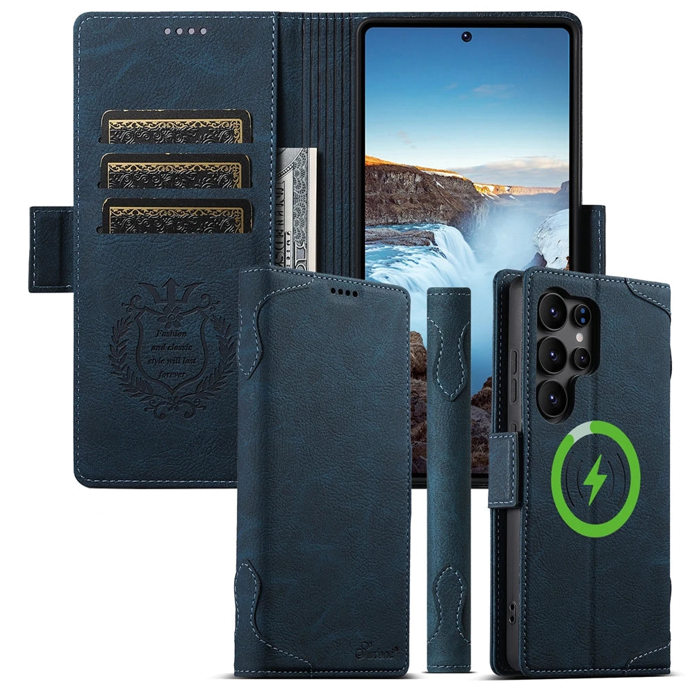 Samsung Galaxy S25 Ultra PU Leather Magnetic Flip Wallet Case