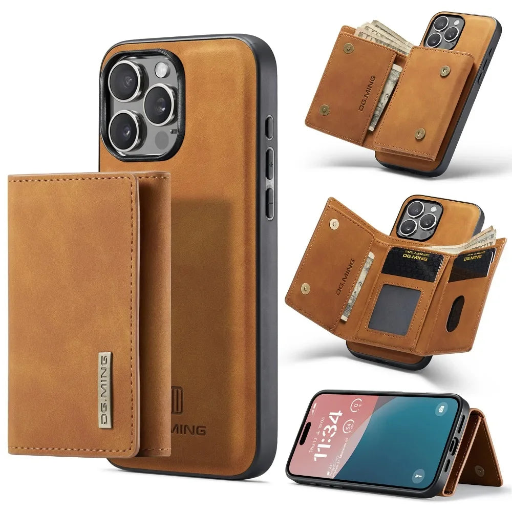 MagSafe 2-in-1 iPhone 15 Wallet Case with Kickstand & Detachable Card Holder