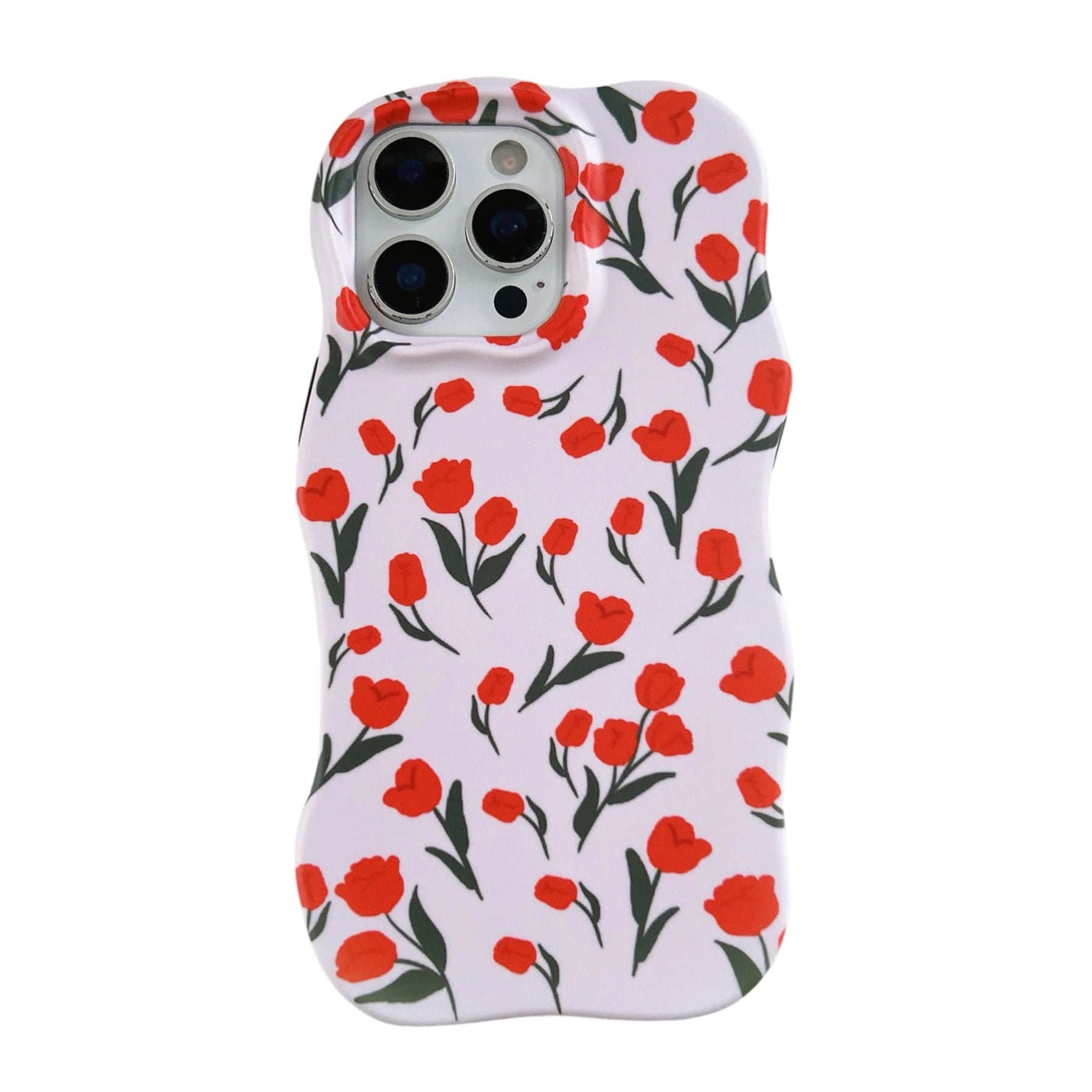 Floral Full Screen Roses Wavy Edge Vintage Case for iPhone 16 Series