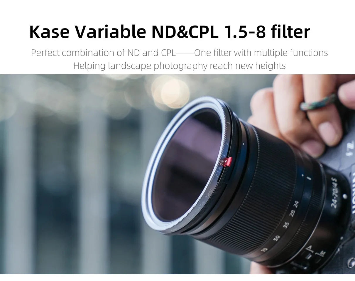 Kase ND1.5-8 Variable ND + CPL Polarizing Filter