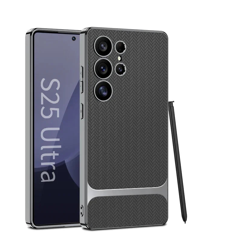 Woven Texture Leather Case for Samsung Galaxy S25 Ultra