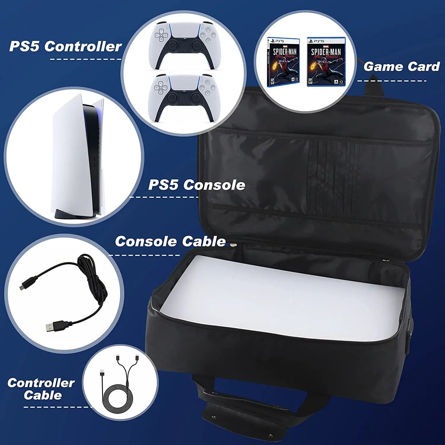 Heavy-Duty Canvas Handbag with Shoulder Strap for PlayStation 5
