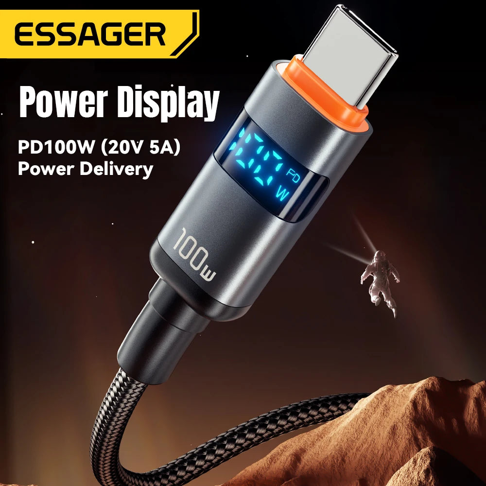 Essager 100W USB-C to USB-C Cable with Display