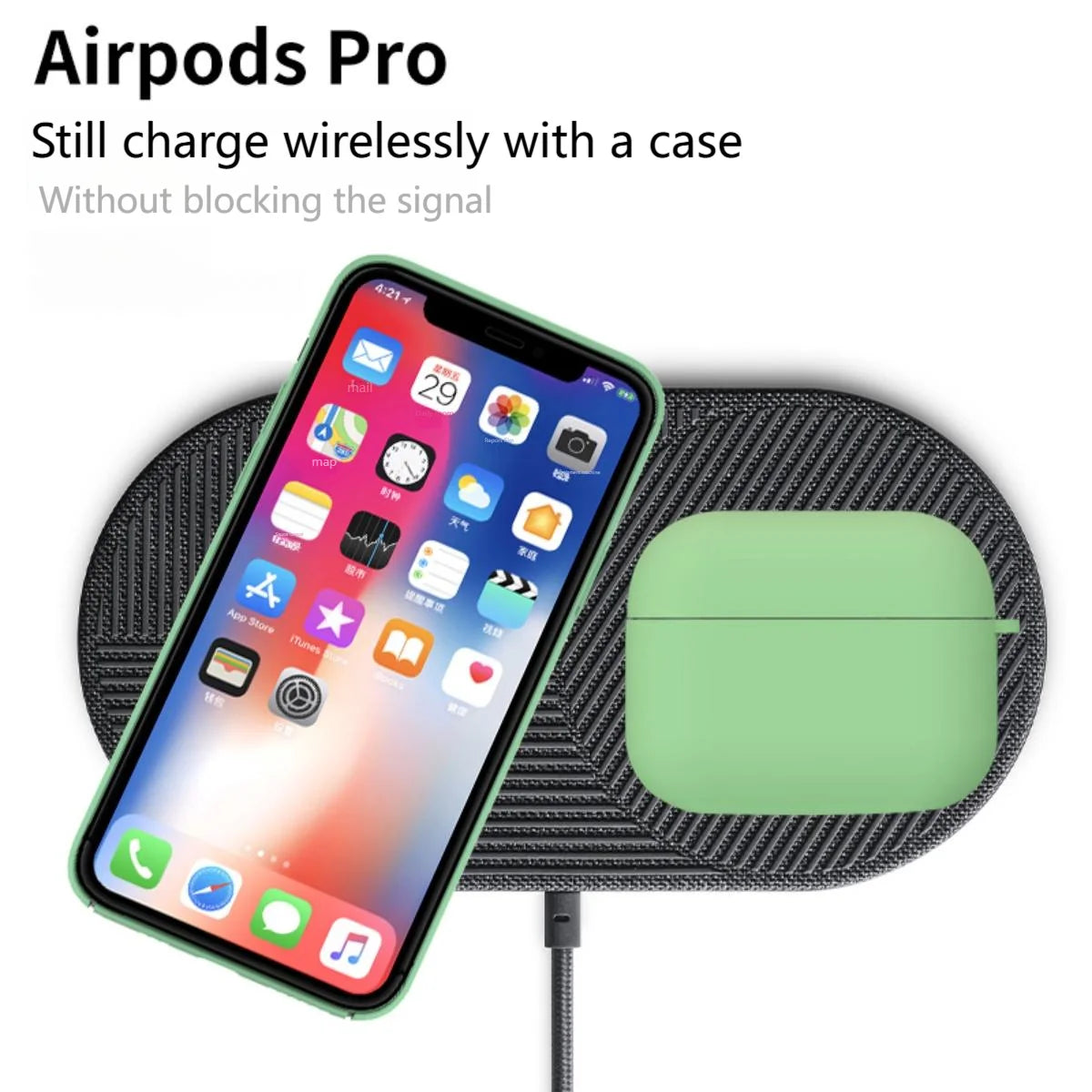Inner Flocking Silicone and PC Keychain Case for AirPods 4