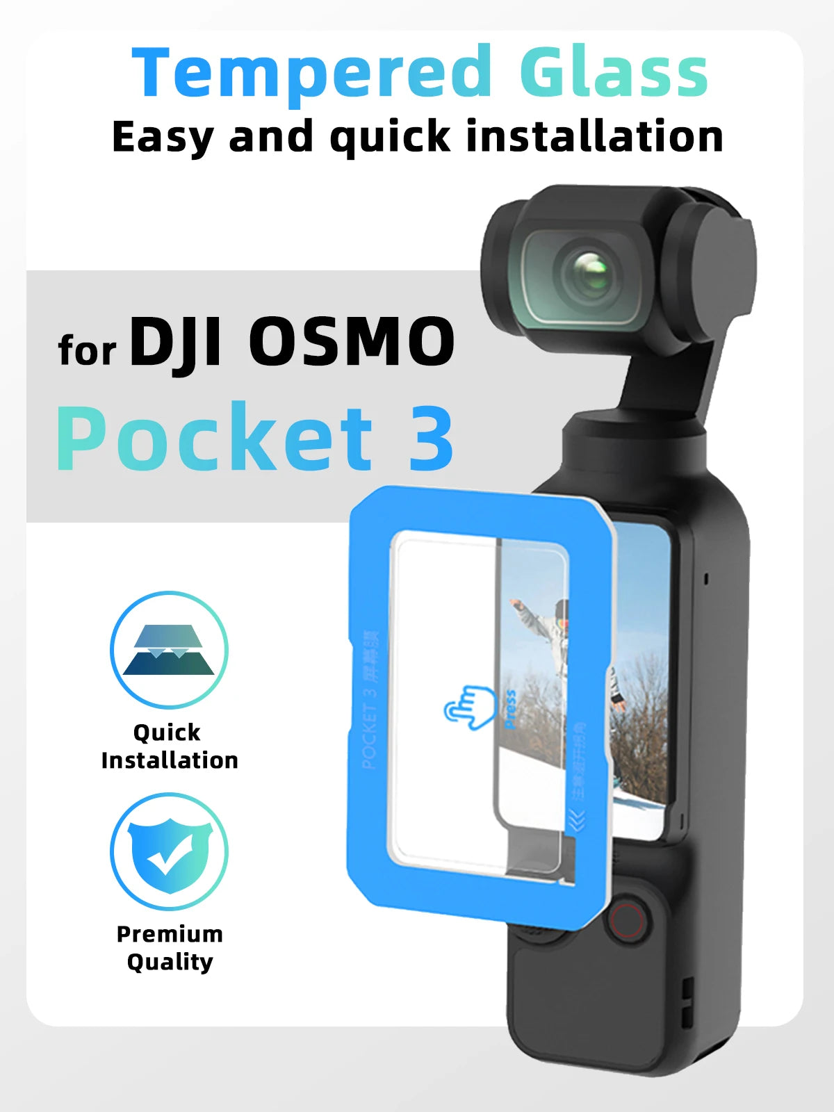 9H Hardness Tempered Glass Screen Protector for DJI Osmo Pocket 3