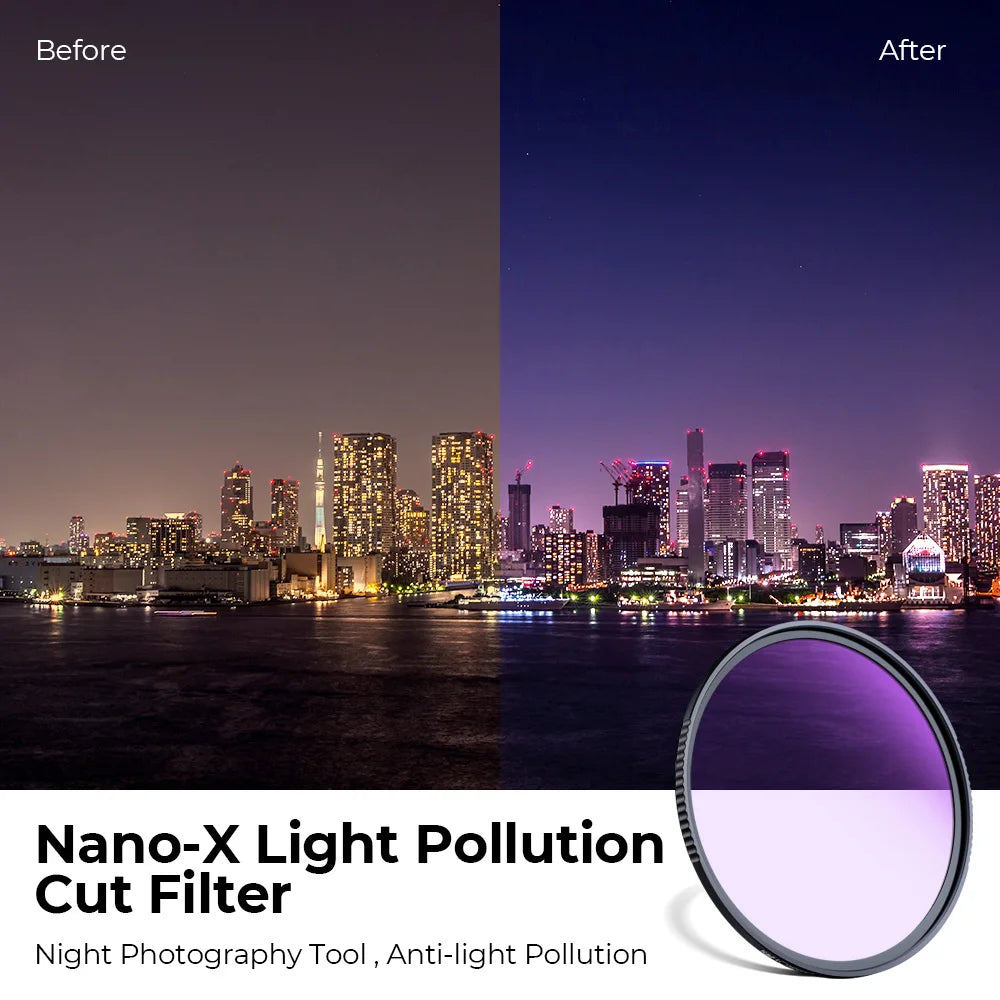 K&F Concept 52-82mm Night Photography Filter with Multi-Layer Nano Coating