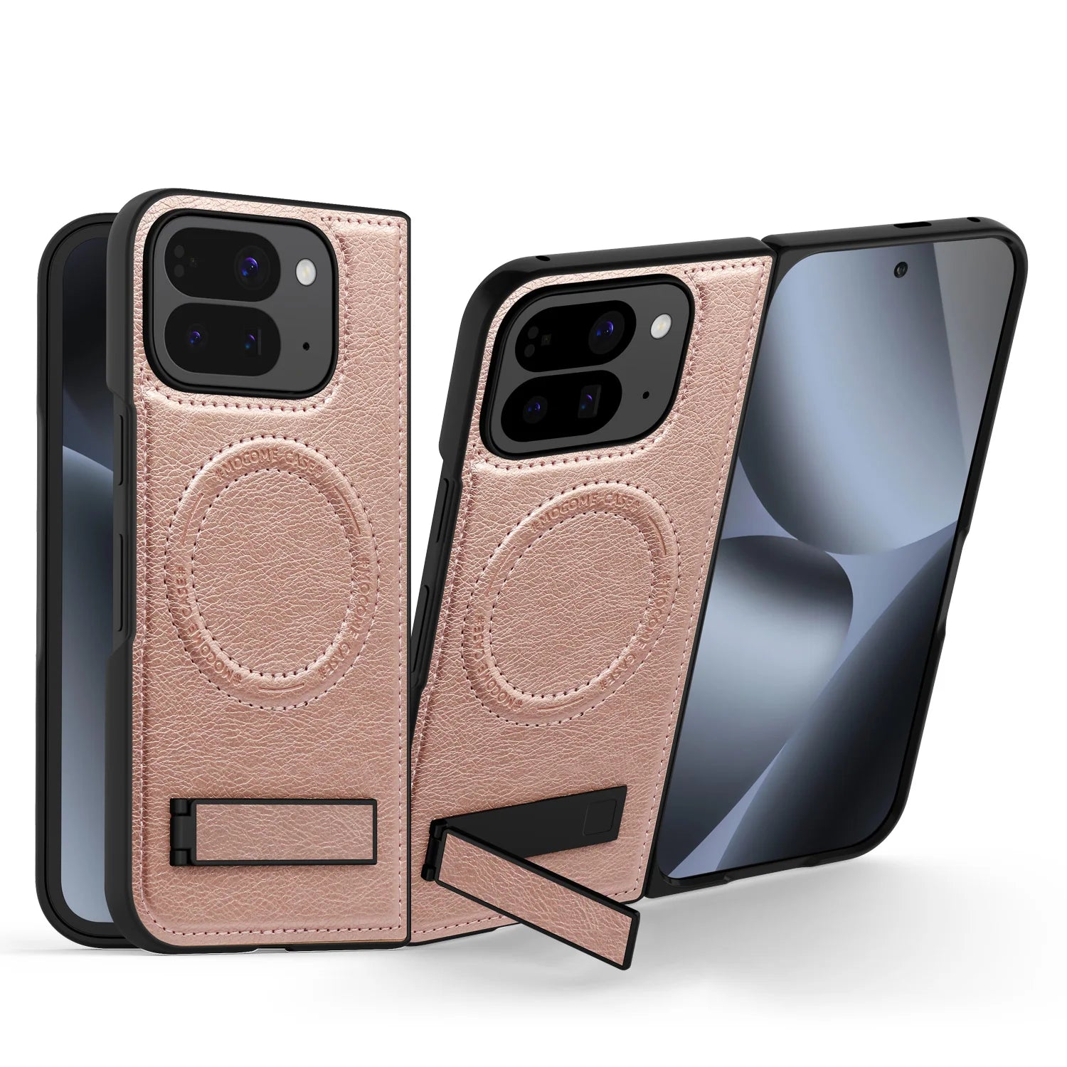 Google Pixel 10 Pro Fold Protective Leather Magnetic Case with Kickstand