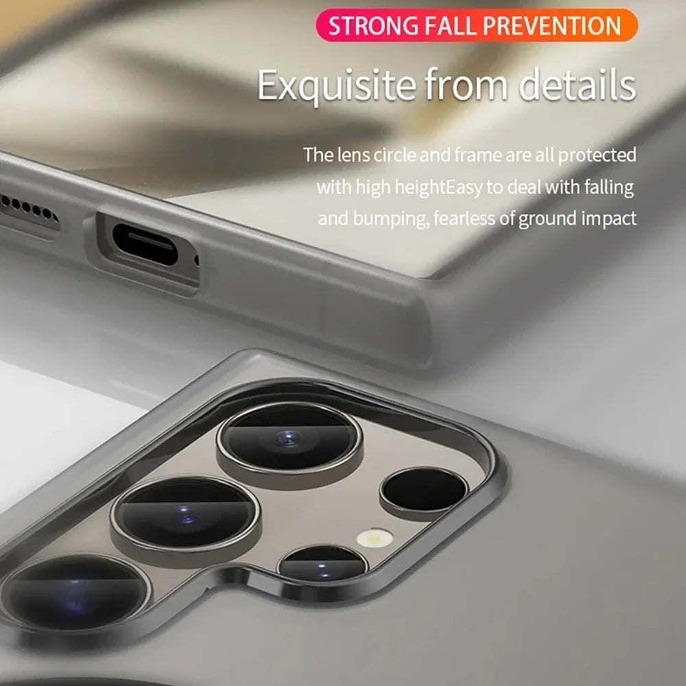 Shockproof Matte Candy Magnetic Case with Wrist Lanyard for Samsung Galaxy S25 Series