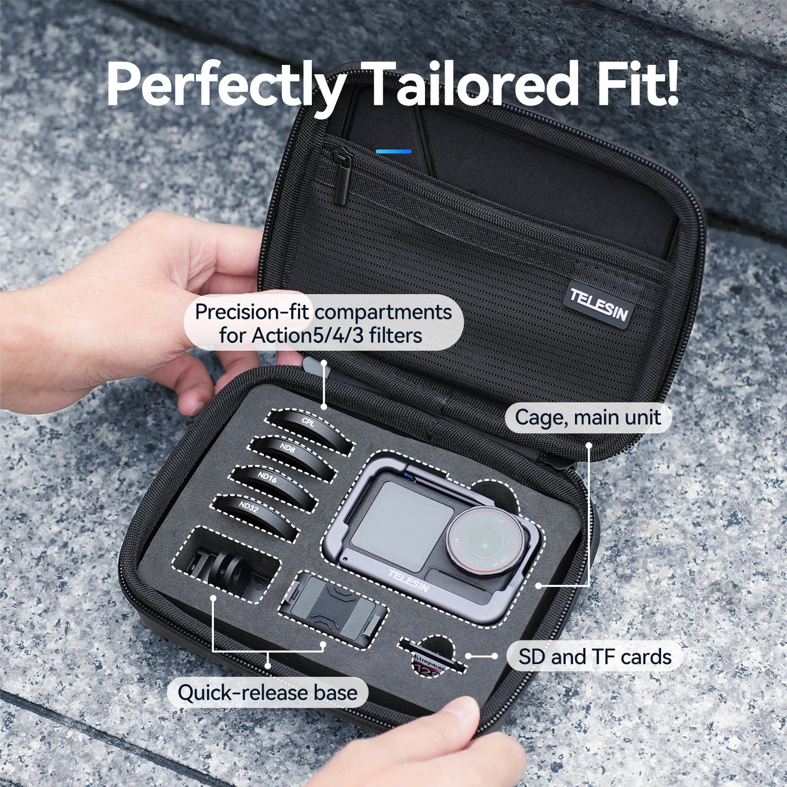 TELESIN Waterproof Carrying Bag for DJI Osmo Action 5 Pro