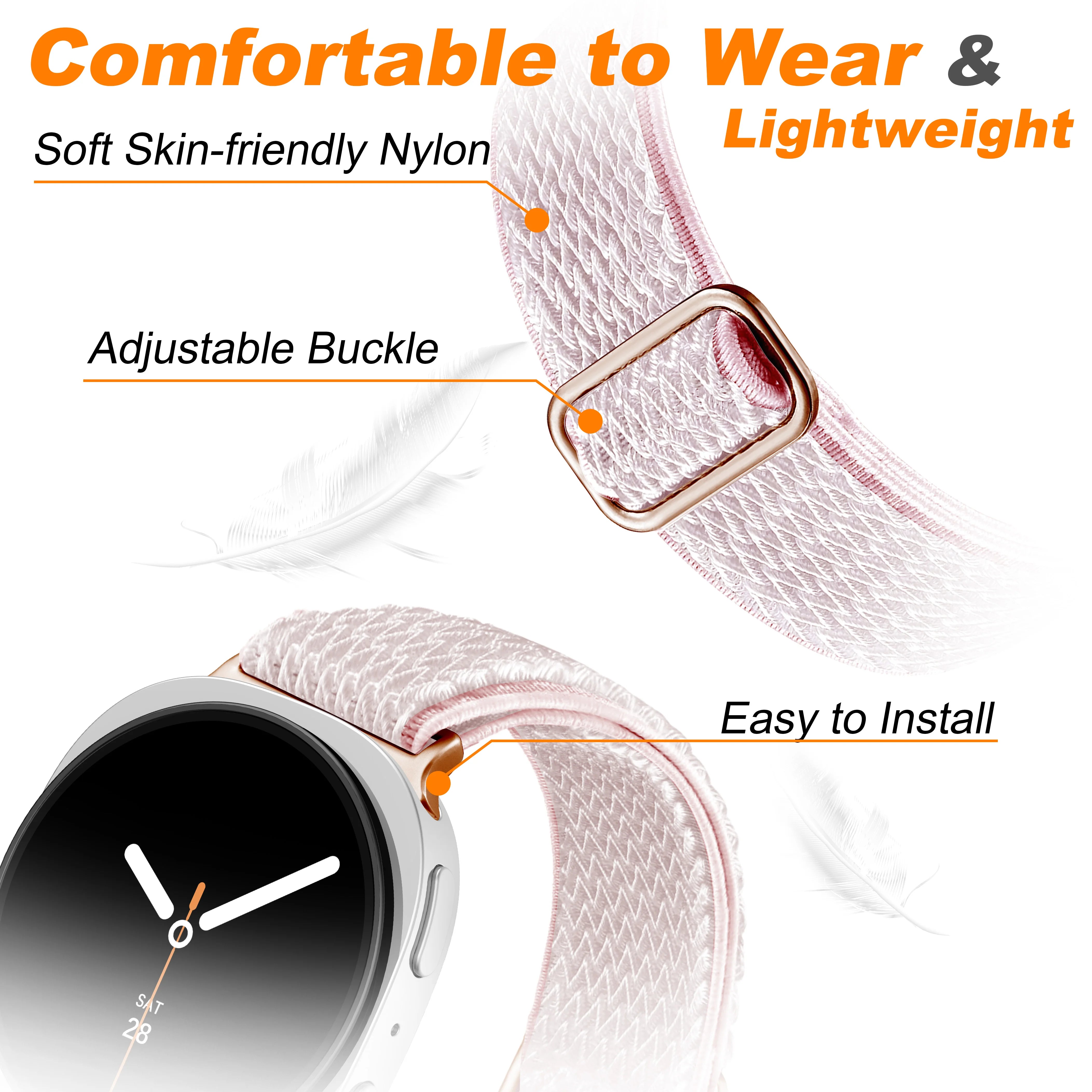 Adjustable Elastic Nylon Band for Samsung Galaxy Watch 8 & Galaxy Watch 8 Classic