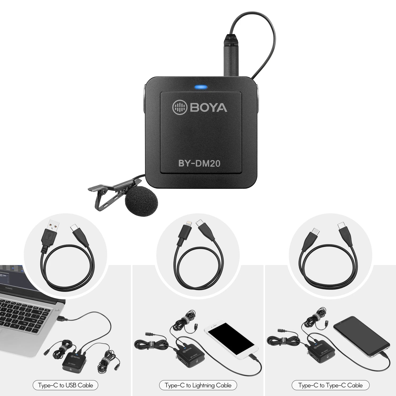 BOYA BY-DM20 Professional Clip-On Lavalier Microphone