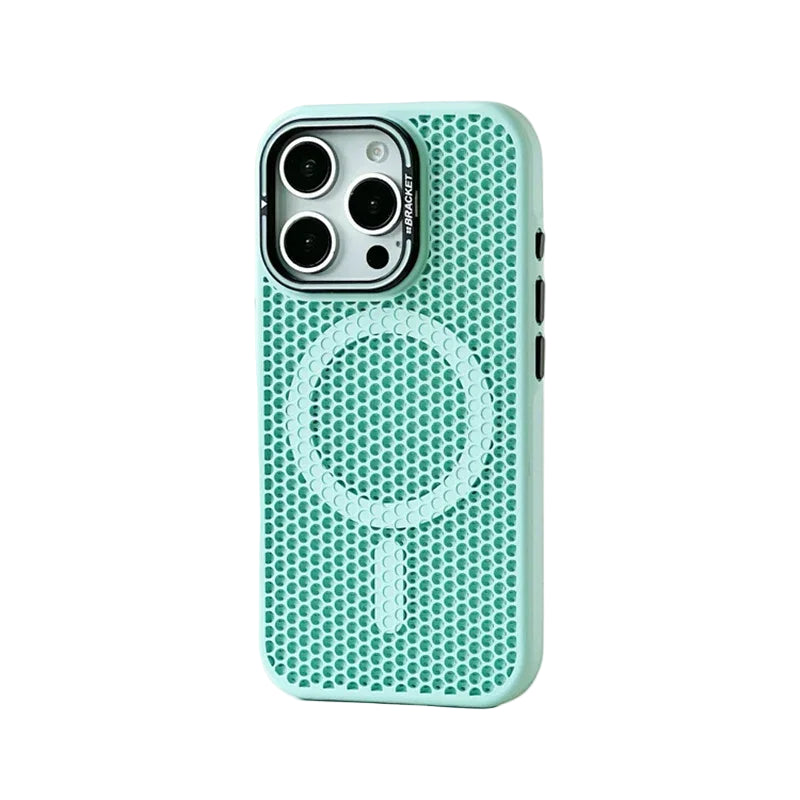 Shockproof Honeycomb Cooling MagSafe Case with Metal Lens Bracket for iPhone 16 Series
