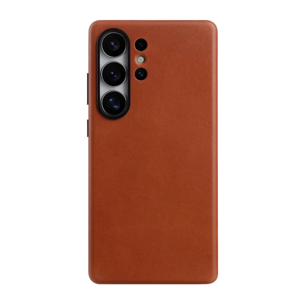 Brown phone case on a white background