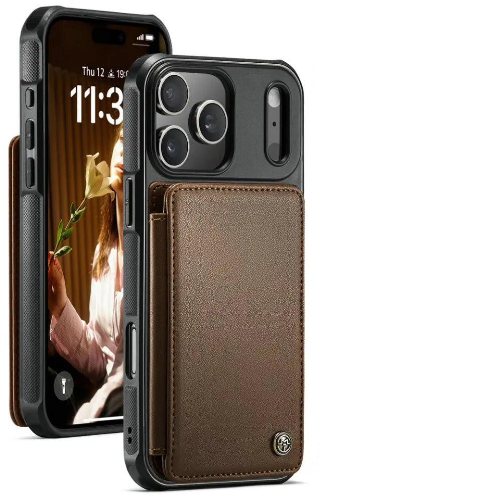 Protective Leather Back Wallet Case with RFID Shield for iPhone 17 Series