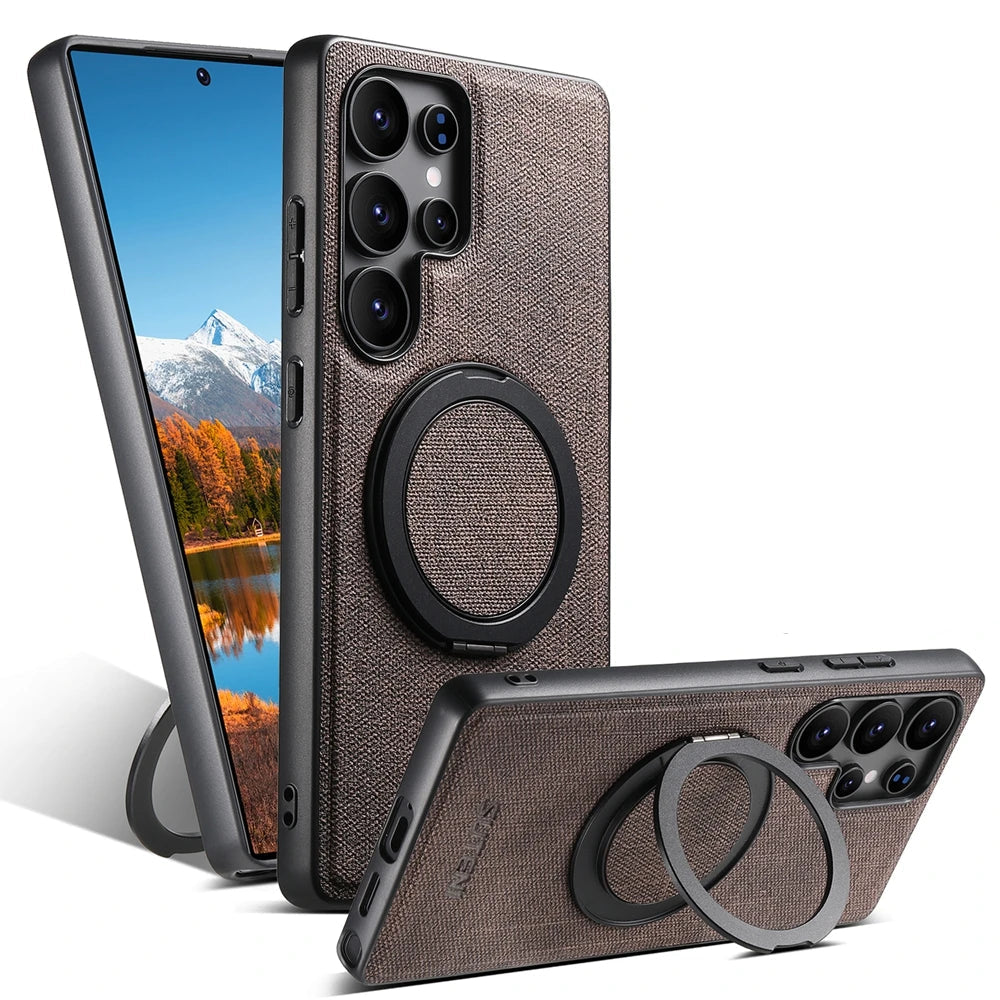 Samsung Galaxy S25 Ultra Denim Magnetic Case with 360° Ring Bracket & Kickstand