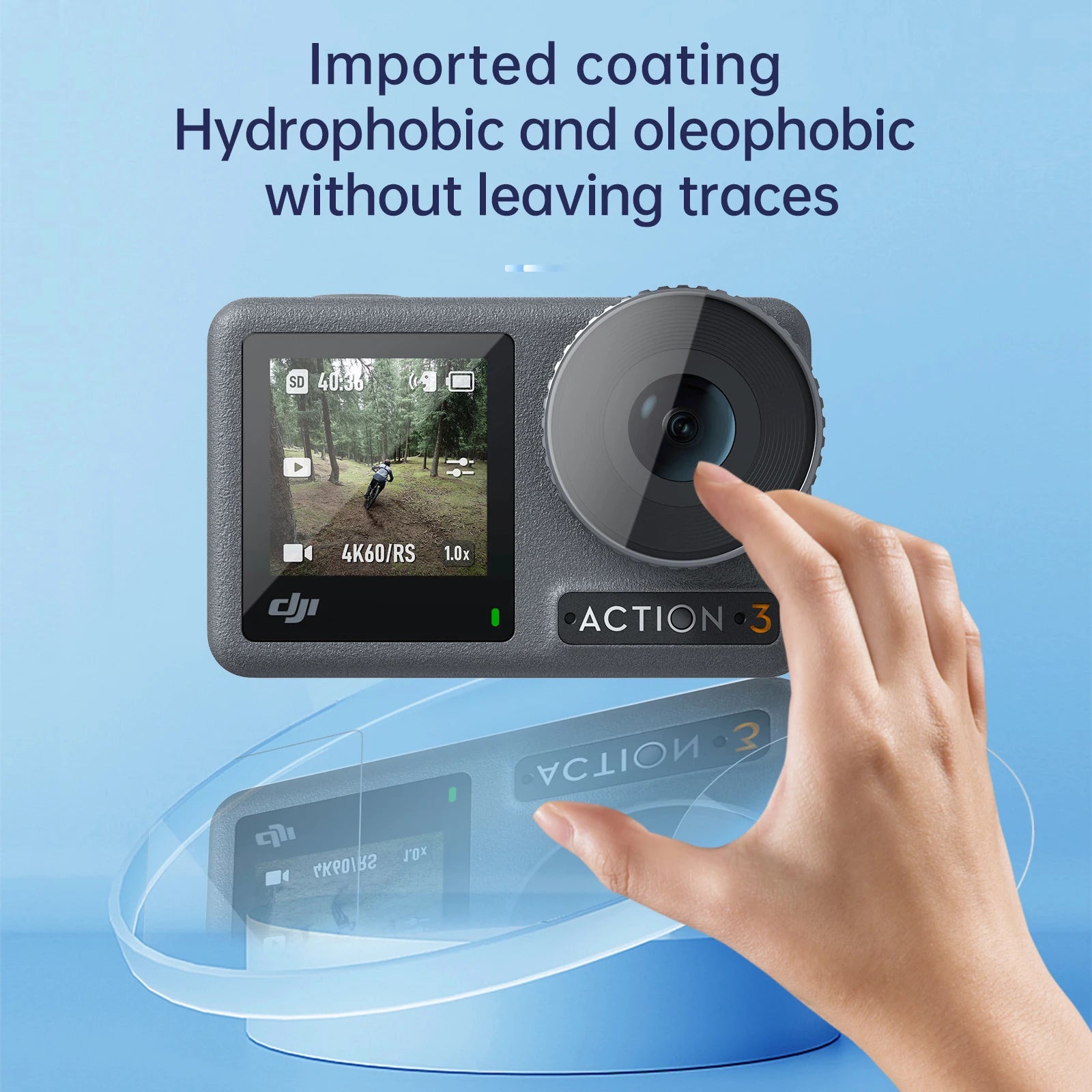 TELESIN Tempered Glass Screen Protector for DJI Osmo Action 3 – Ultimate Protection