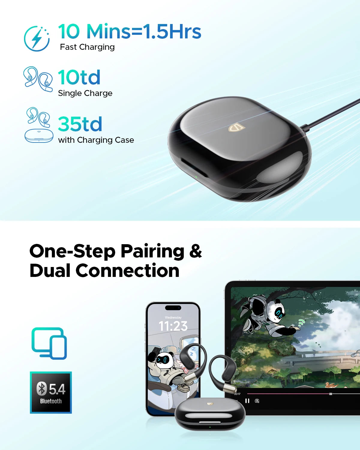 SoundPEATS Chasers Open-Ear Bluetooth 5.4 Earphones