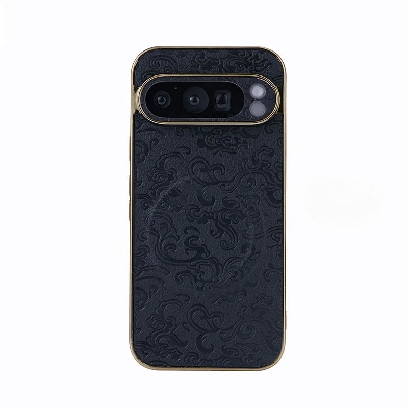 Vintage Flower Leather Magnetic Case for Google Pixel 9 Series