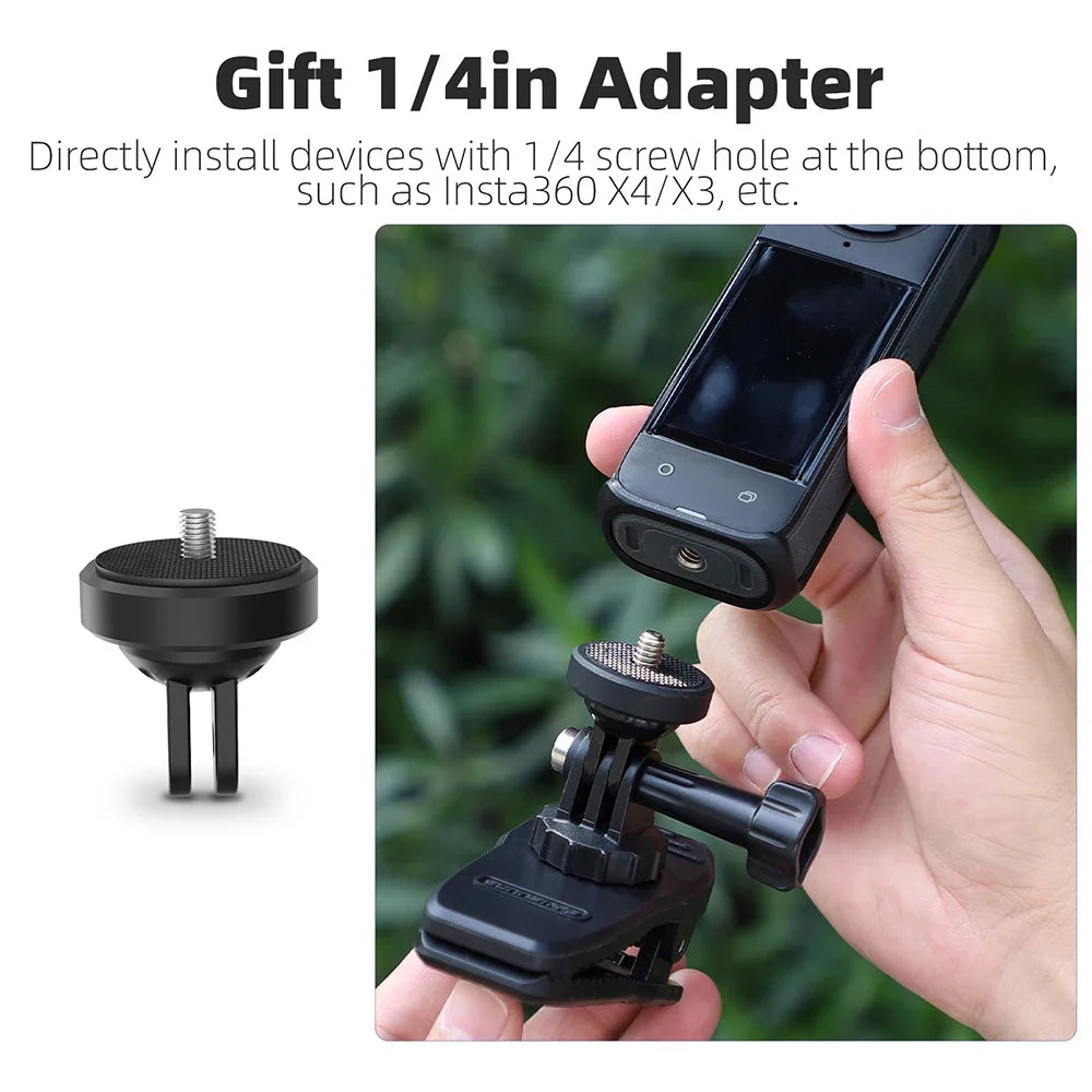 360° Rotating Magnetic Backpack Clip Mount for Action Cameras