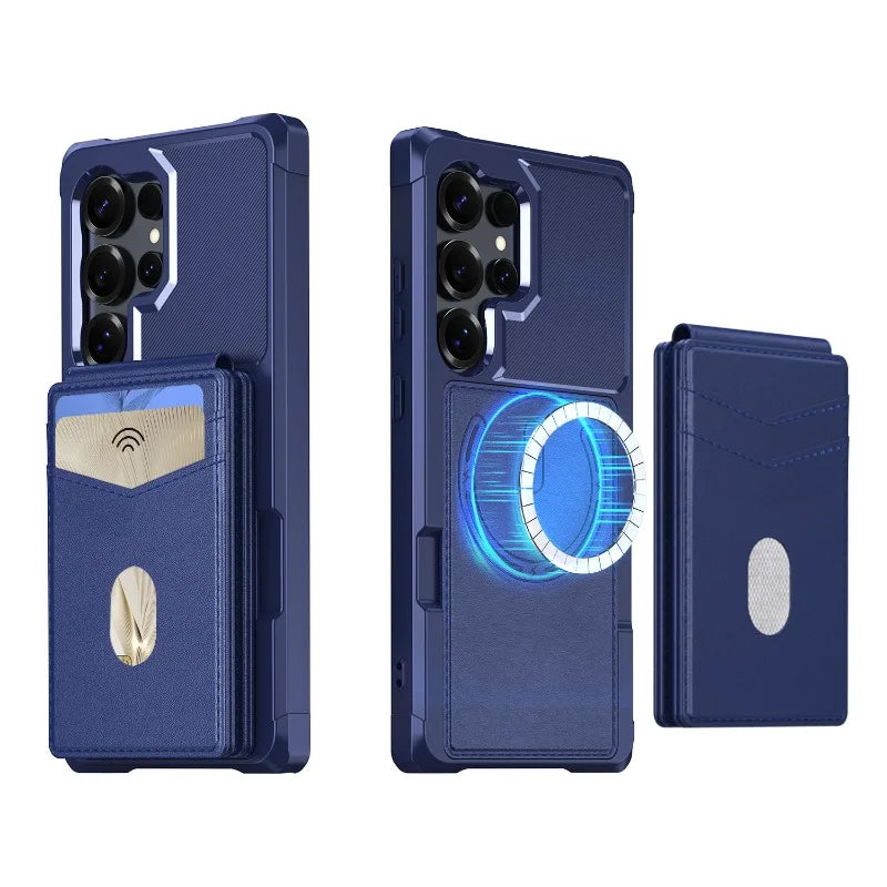 Luxury Leather Magnetic Case with Detachable Card Holder for Samsung Galaxy S25 Series