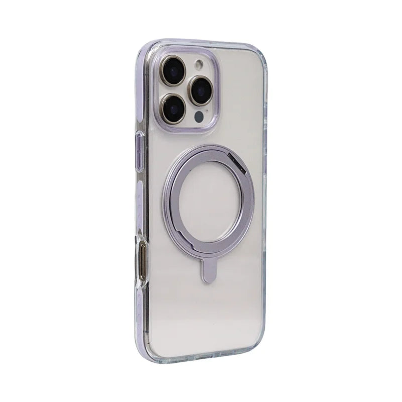 Clear MagSafe Case with 360° Rotating Kickstand for iPhone 16 Pro and iPhone 16 Pro Max